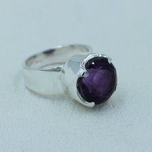 Deep Purple Amethyst Sterling Silver Ring Size 7