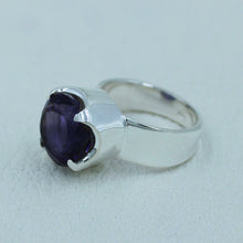 Deep Purple Amethyst Sterling Silver Ring Size 7