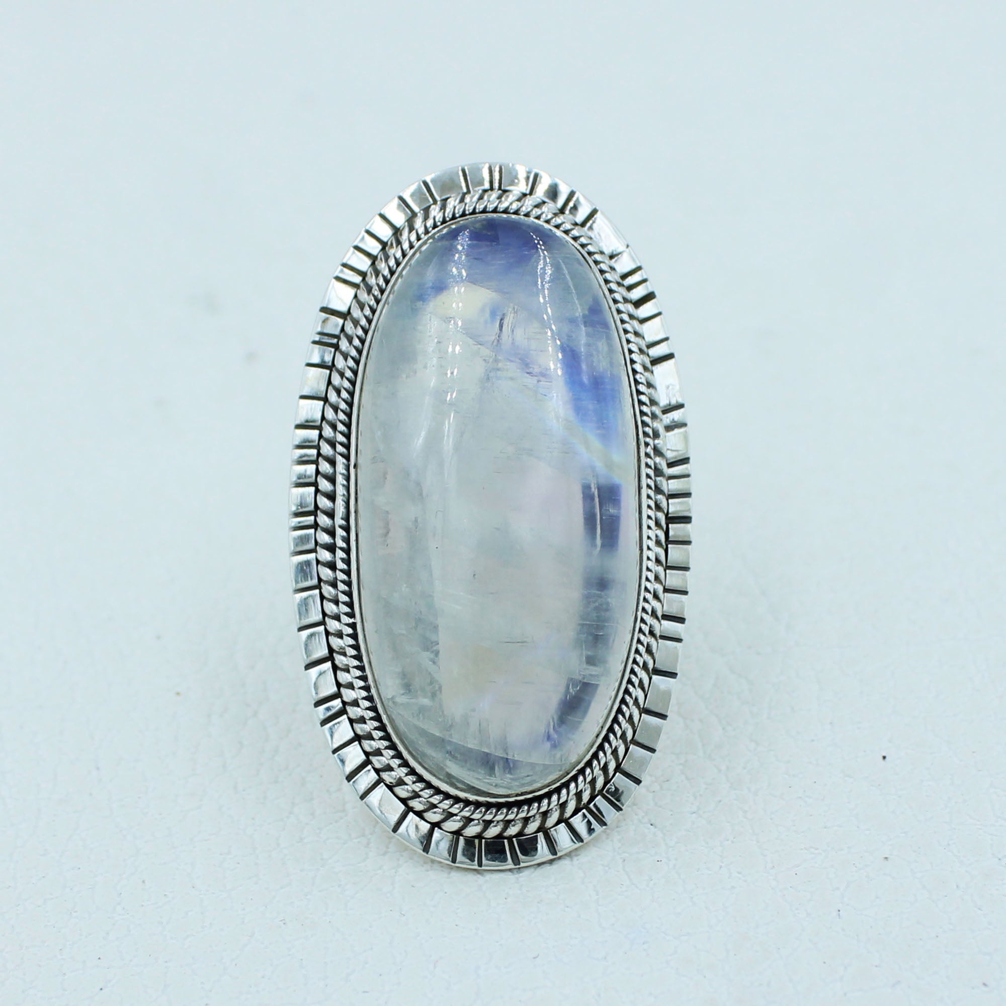 Gorgeous vibrant Rainbow High Quality Moonstone Ring