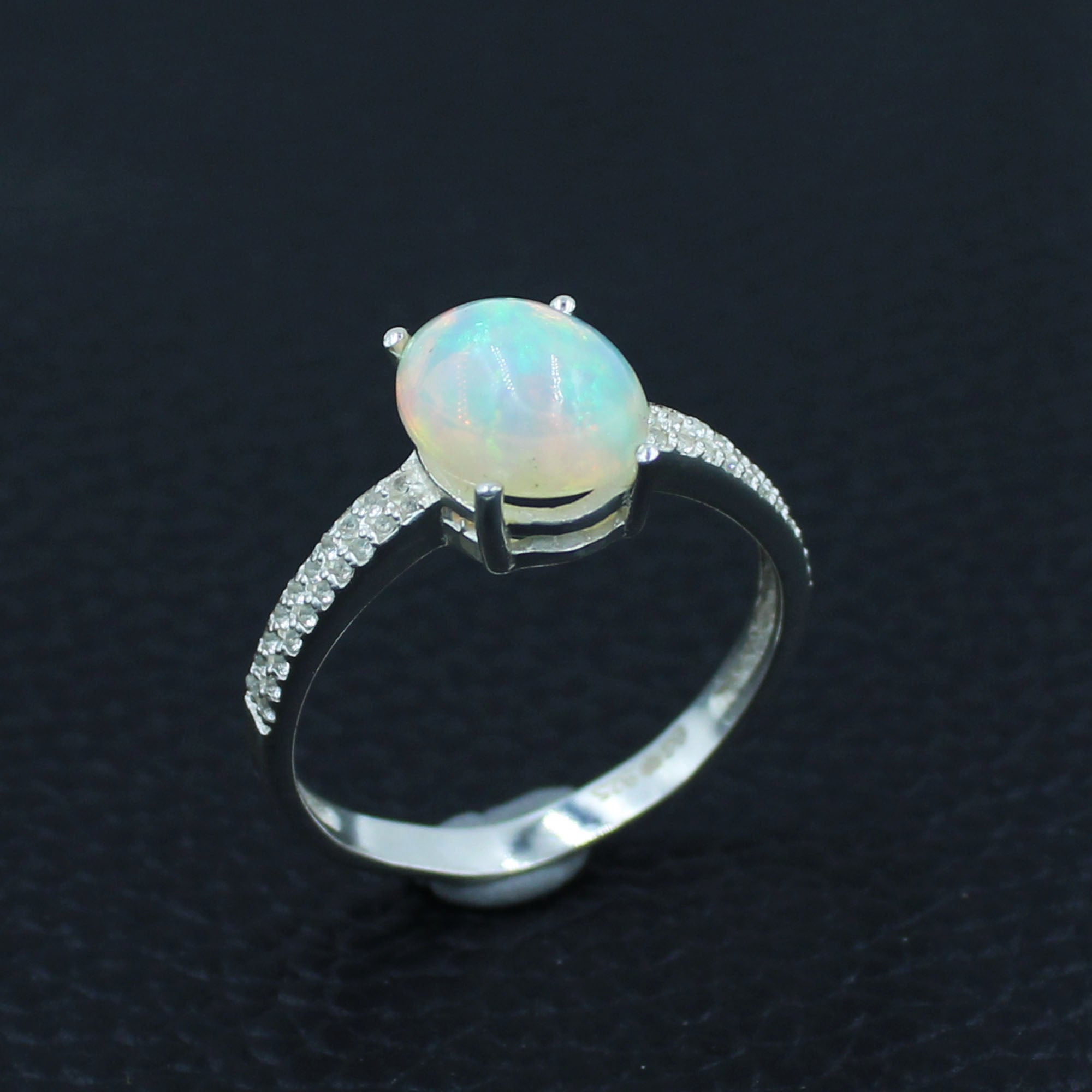 Firey Ethiopian Opal Ring Size 6 to 10