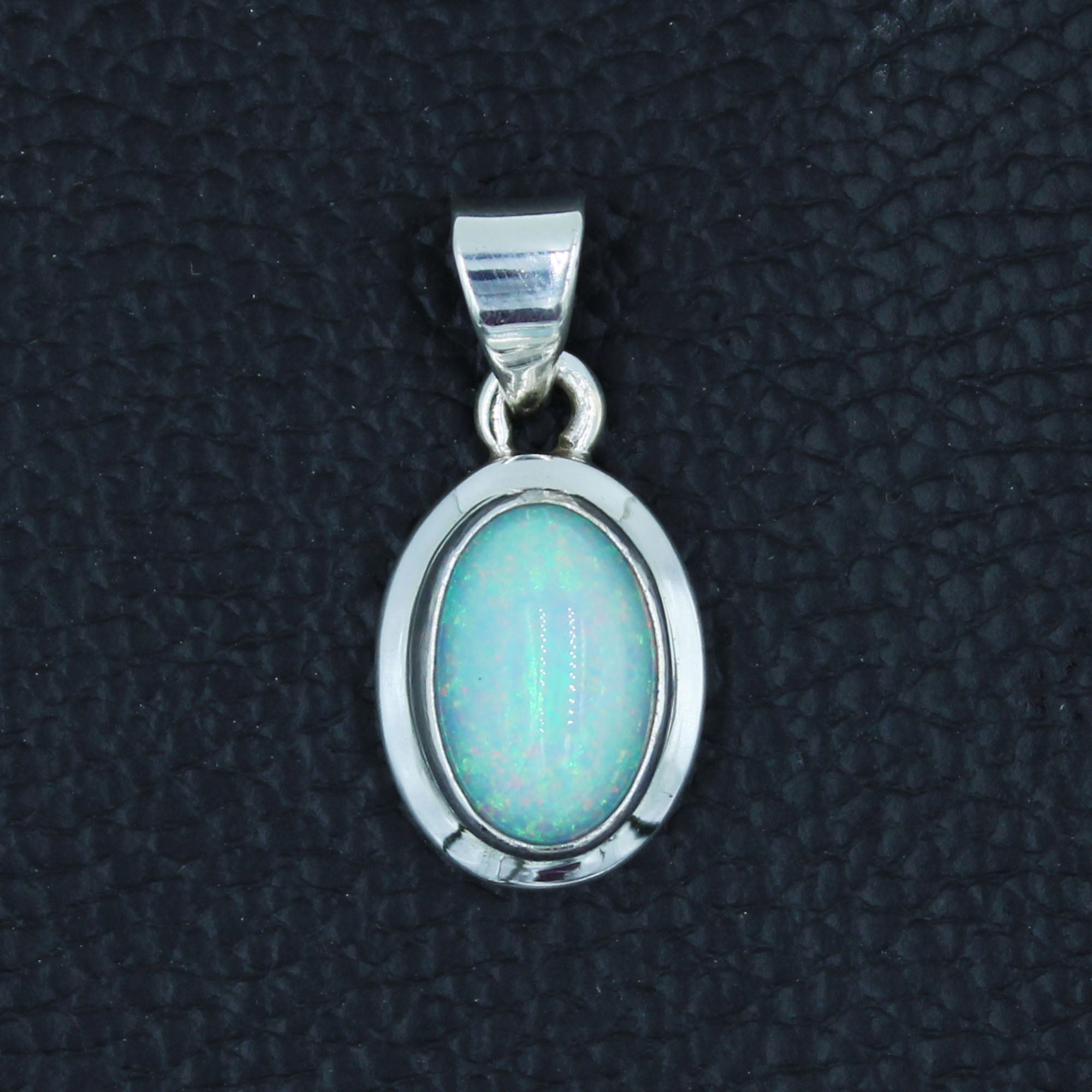 Ethiopian Opal Pendant - Blue, Green, Red, Yellow Flashes - October Birthstone