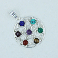 Multicolor Gemstone Pendant in Sterling Silver
