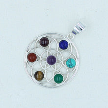 Multicolor Gemstone Pendant in Sterling Silver