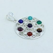 Multicolor Gemstone Pendant in Sterling Silver