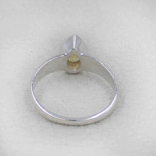 Sterling Silver Pear Cut Yellow Citrine Ring