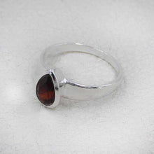 Sterling Silver Pear Cut Garnet Ring
