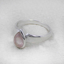 Sterling Silver Pear Cut Rose Quartz Ring