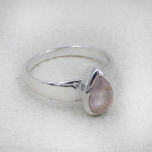 Sterling Silver Pear Cut Rose Quartz Ring