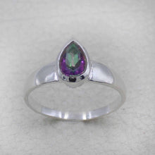 Sterling Silver Pear Cut Mystic Quartz Ring