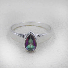 Sterling Silver Pear Cut Mystic Quartz Ring