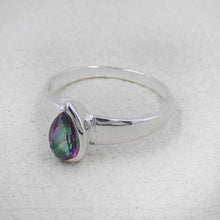 Sterling Silver Pear Cut Mystic Quartz Ring