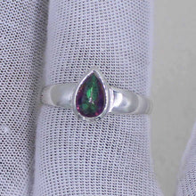 Sterling Silver Pear Cut Mystic Quartz Ring