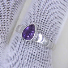 Sterling Silver Pear Cut Amethyst Ring