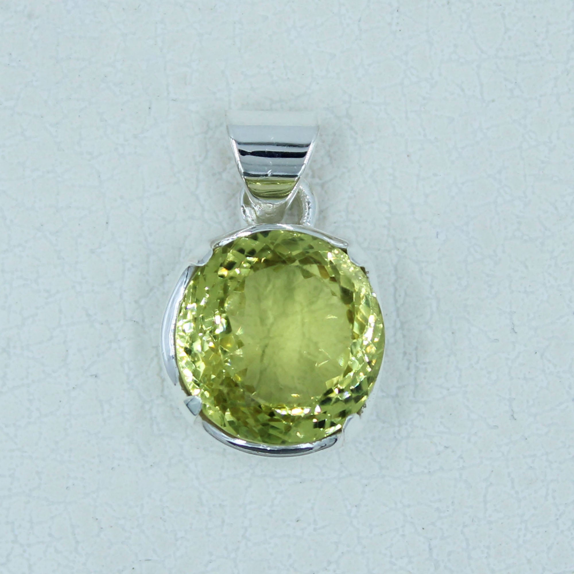 Lemon Quartz Sterling Silver Pendant