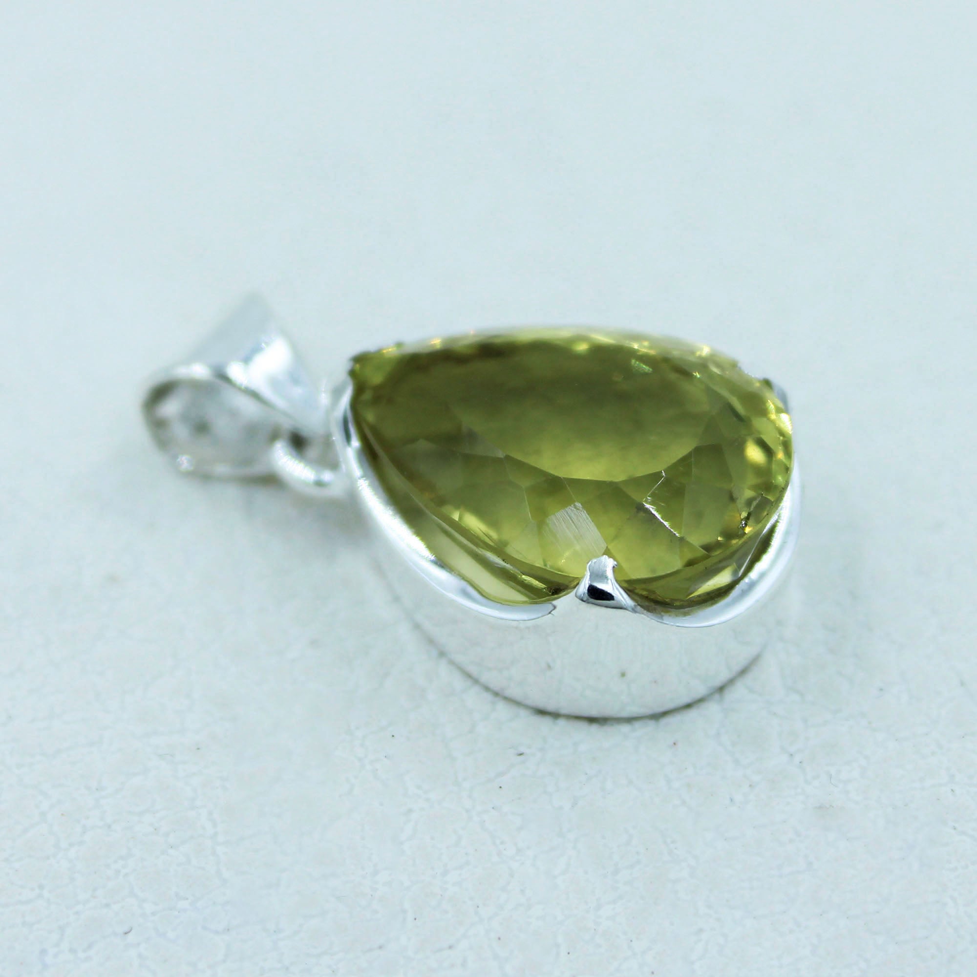 Lemon Quartz 925 Sterling Silver Pendant