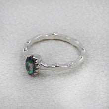 Artisan Sterling Mystic Quartz Oval Stone Ring