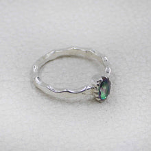 Artisan Sterling Mystic Quartz Oval Stone Ring