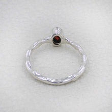 Artisan Sterling Garnet  Oval Stone Ring