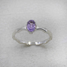 Artisan Sterling Amethyst Oval Stone Ring