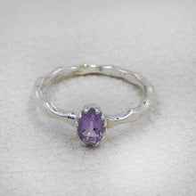 Artisan Sterling Amethyst Oval Stone Ring