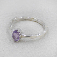 Artisan Sterling Amethyst Oval Stone Ring