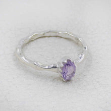 Artisan Sterling Amethyst Oval Stone Ring