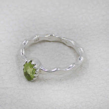 Artisan Sterling Peridot Oval Stone Ring