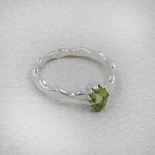 Artisan Sterling Peridot Oval Stone Ring