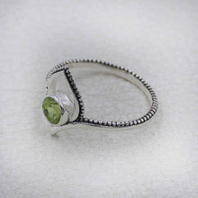 Peridot Birthstone Lotus Ring – Silver Boho Jewelry