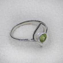 Peridot Birthstone Lotus Ring – Silver Boho Jewelry