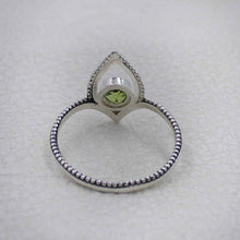 Peridot Birthstone Lotus Ring – Silver Boho Jewelry