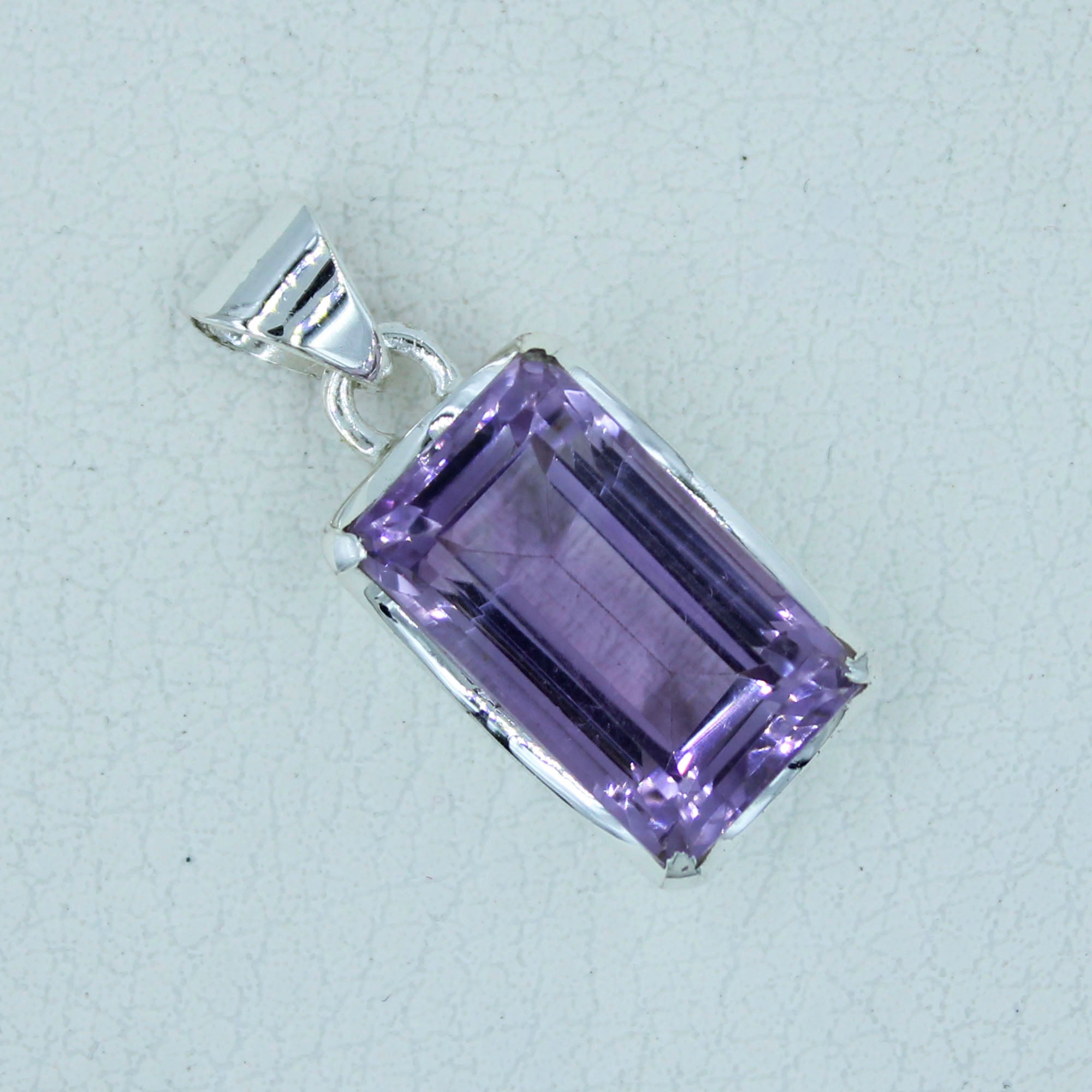 Amethyst Princess Cut Pendant - February birthstone