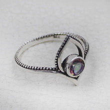 Mystic Quartz Lotus Ring – Silver Boho Jewelry