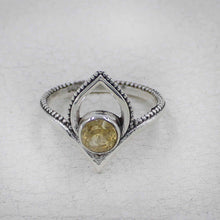 Citrine Birthstone Lotus Ring – Silver Boho Jewelry