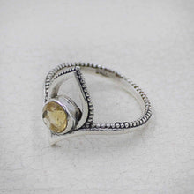 Citrine Birthstone Lotus Ring – Silver Boho Jewelry