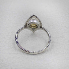 Citrine Birthstone Lotus Ring – Silver Boho Jewelry