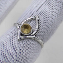 Citrine Birthstone Lotus Ring – Silver Boho Jewelry