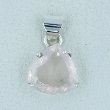 Pink Rose Quartz Sterling Silver Pendant