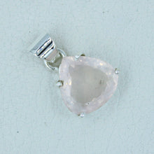 Pink Rose Quartz Sterling Silver Pendant