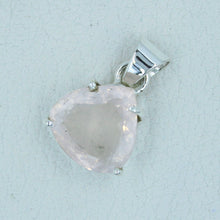 Pink Rose Quartz Sterling Silver Pendant