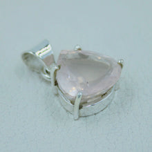 Pink Rose Quartz Sterling Silver Pendant