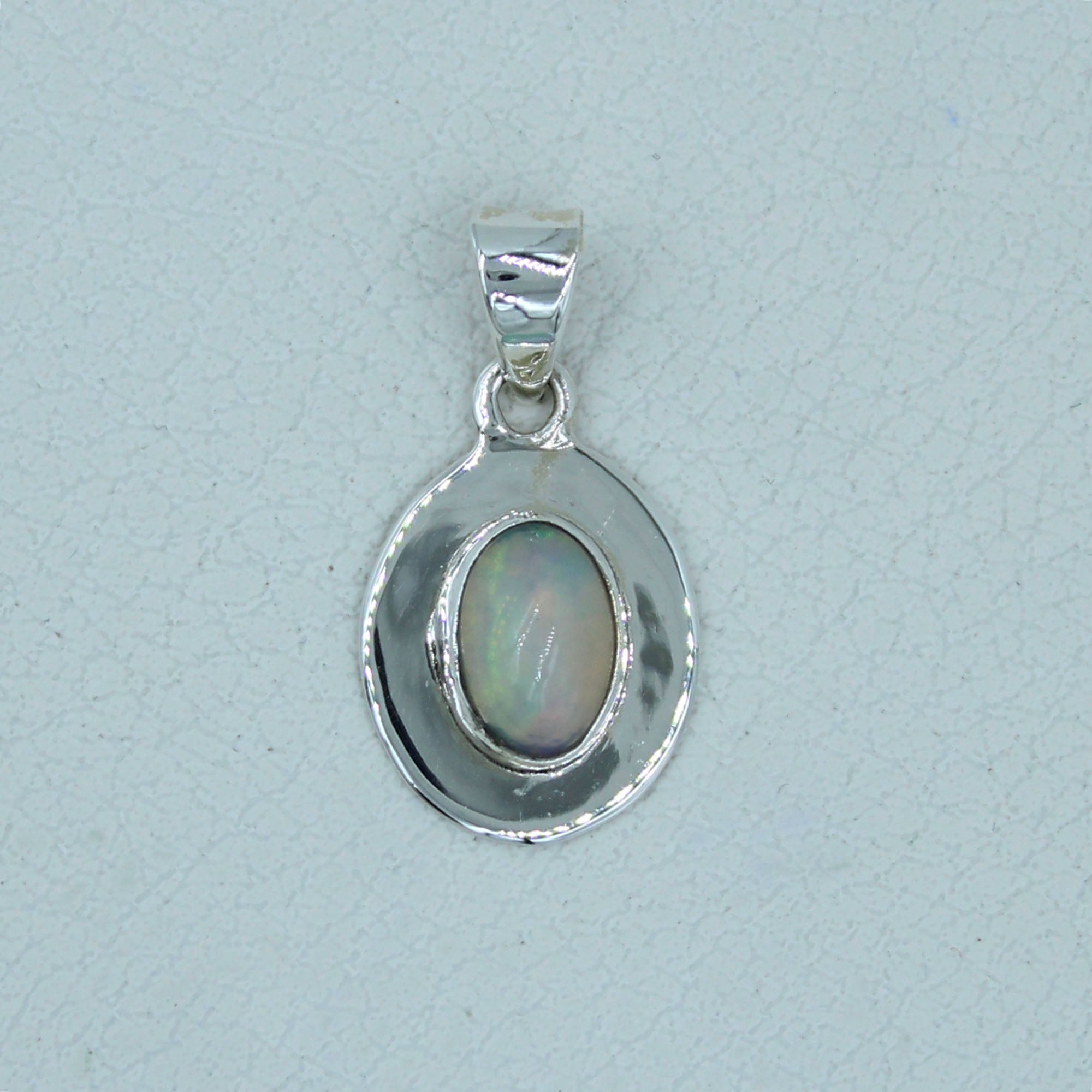 Ethiopian Opal 925 Silver Pendant - October Birthstone