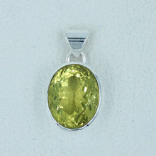 Green Gold cut Stone Sterling Silver Pendant