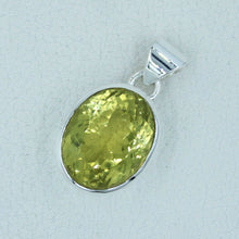 Green Gold cut Stone Sterling Silver Pendant