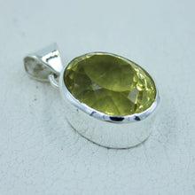 Green Gold cut Stone Sterling Silver Pendant