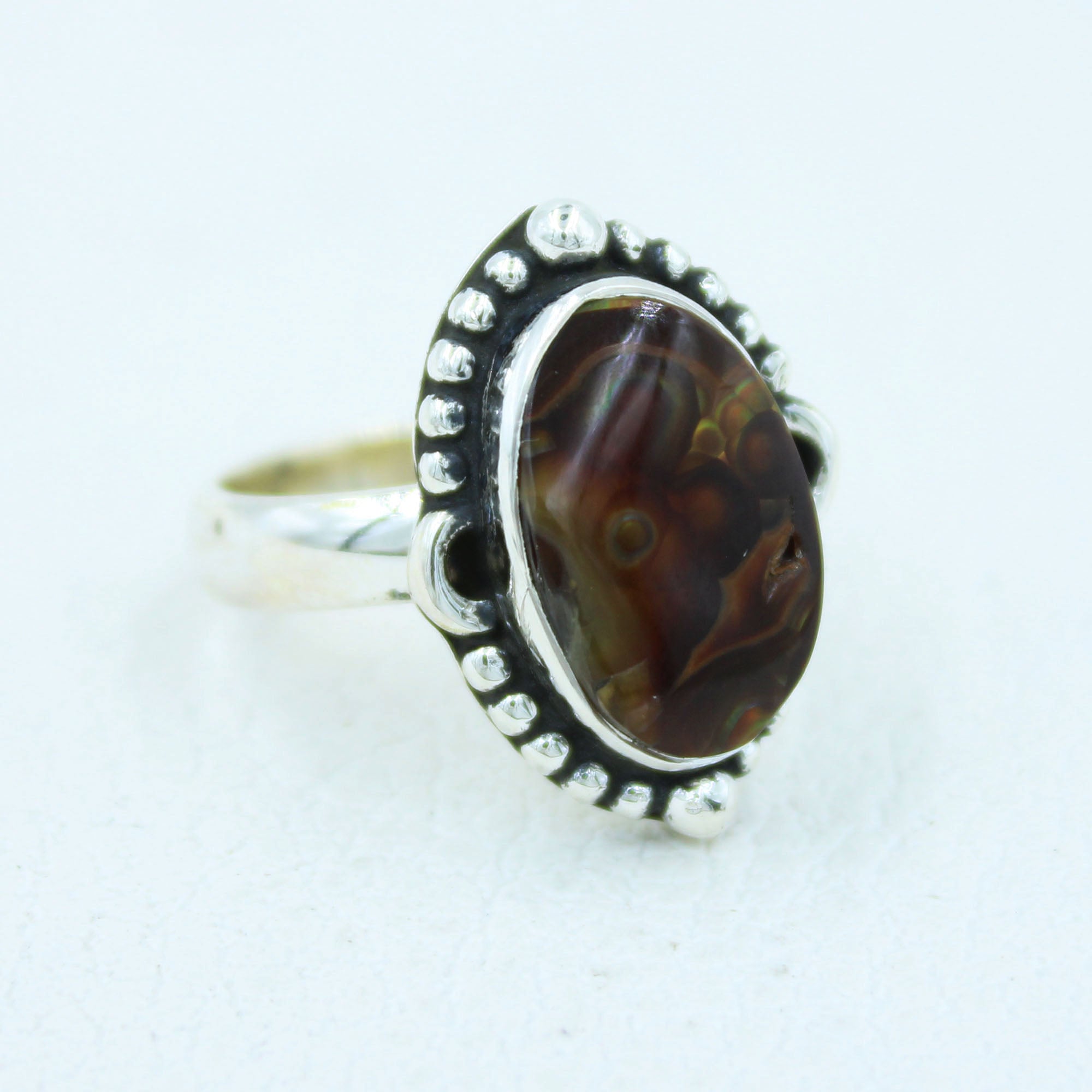 Mexican Fire Agate Silver Ring