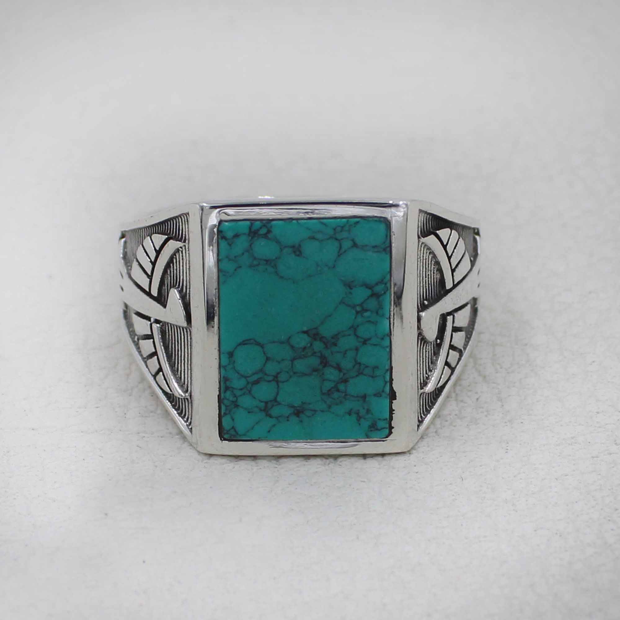 Eagle Men's Ring - Turquoise Silver Jewelry
