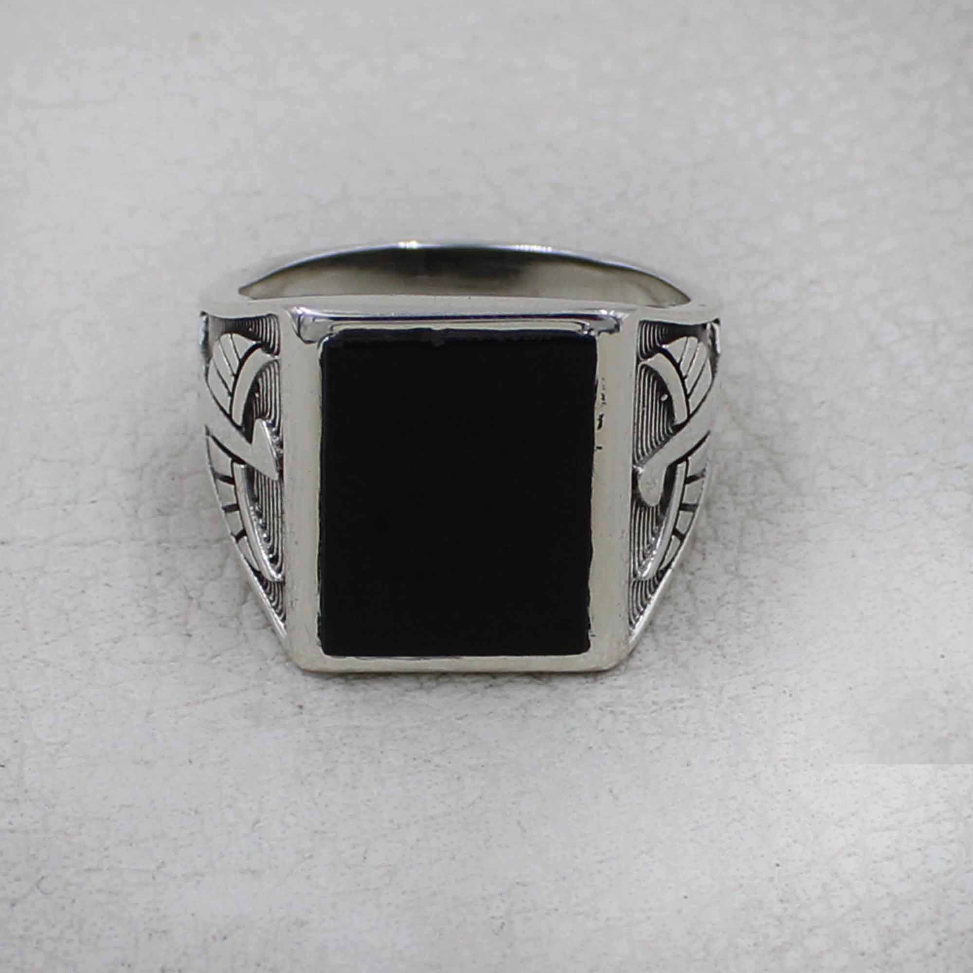 Black Onyx Eagle Men's Ring - Onyx Jewelry