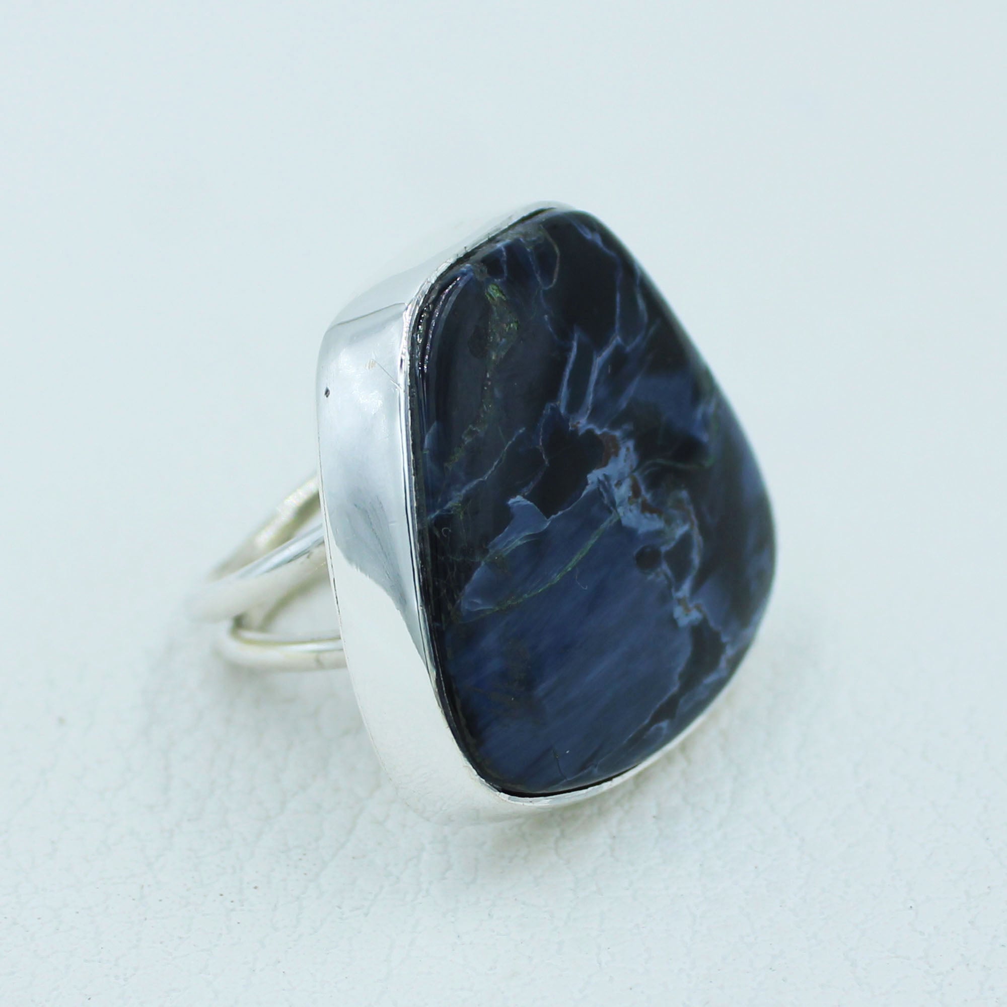 Dark Shadow Pietersite Ring in 925 Sterling Silver