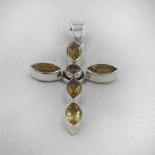 55Citrine Cross Pendant in Sterling Silver